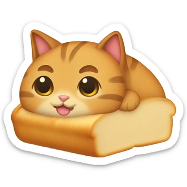 cat as a loaf of bread sticker
