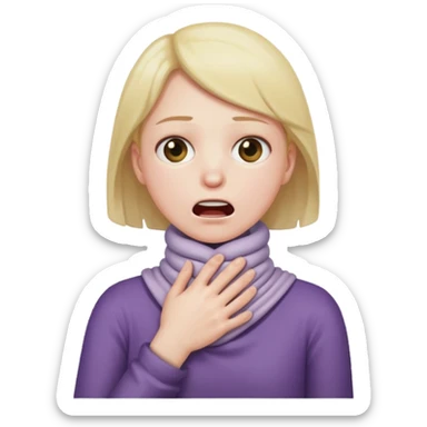 choking self hands wrapped around neck sticker