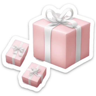 Light pink Christmas gifts under a white Christmas tree  sticker