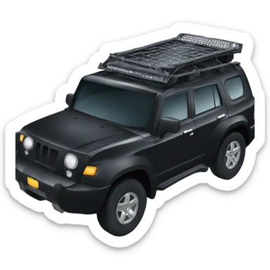 Black SUV with off-road lights  sticker