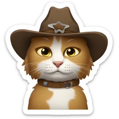 Sad cowboy cat sticker