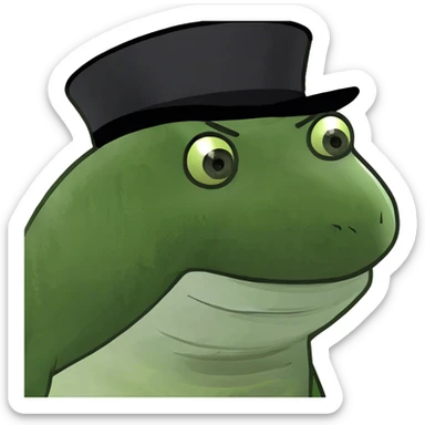Shark with a top hat sticker