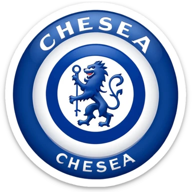 Un emoji avec seulement l'intérieur du logo de Chelsea  sticker