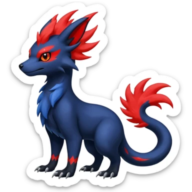 Zorua-Absol-Salandit-fusion (full body) sticker
