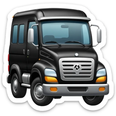 quiero un emoji de un camion de envios en tonos negro sticker