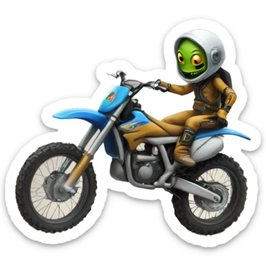 dirt bike with an alien sticker