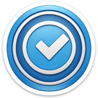 Instagram verification badge emoji in a blue outlined circular shape sticker