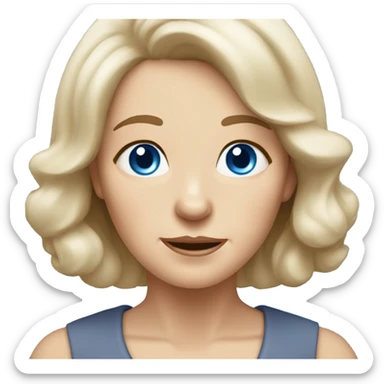 blue eyed old blonde lady with dark brown Cockapoo puppy dog sticker