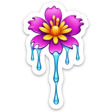 Dripping flower  sticker