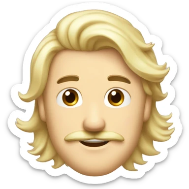 homme blanc cheveux en arriere blond moustache blonde yeux marron   sticker