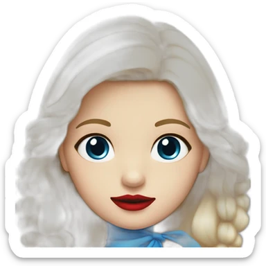 Mädchen mit weißblonden Haaren blauen Augen und roten lippen sticker