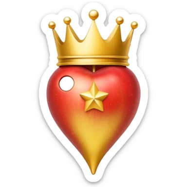map pin with crown, elegant and shiny, premium location, apple style emoji sticker