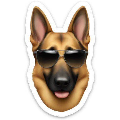 German shepherd with sunglasses sticker
