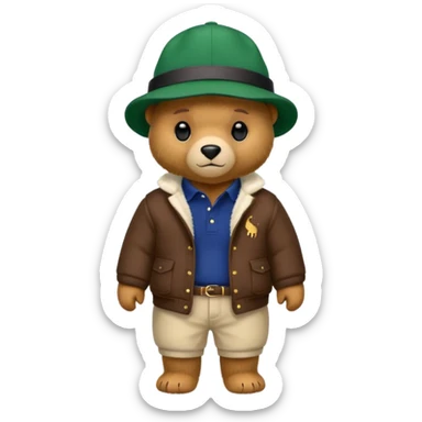 Ralph Lauren Polo Bear wearing a hat and outfit sticker