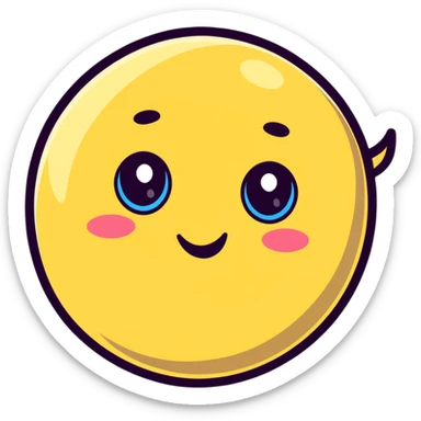 planet with misty smoky atmosphere and a cute happy face with big eyes sticker