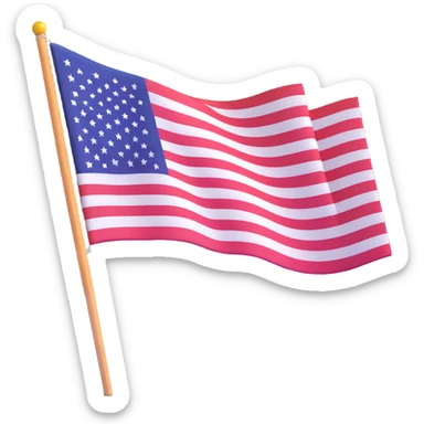 USA flag waving sticker