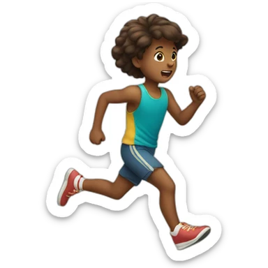 Child running away sticker