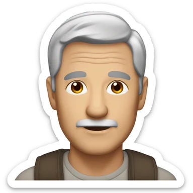 60 year old man with short gray hair, a bit of barab and brown eyes sticker