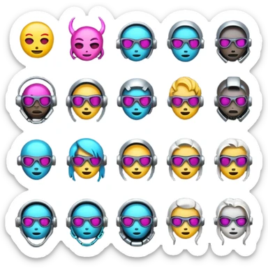 devops cyberpunk themed emoji pack sticker