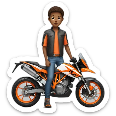 Boy with ktm bike sticker
