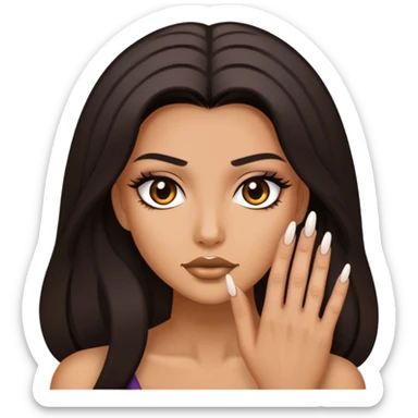 Baddie with nails  sticker