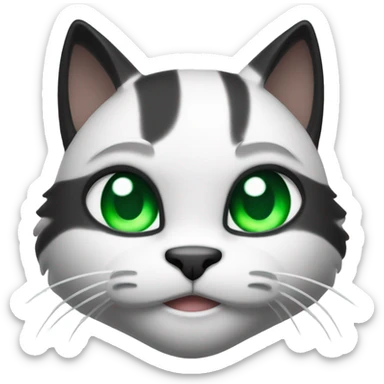 Ultra Muscular gigachad black and white Cat with green eyes flexing His biceps sticker