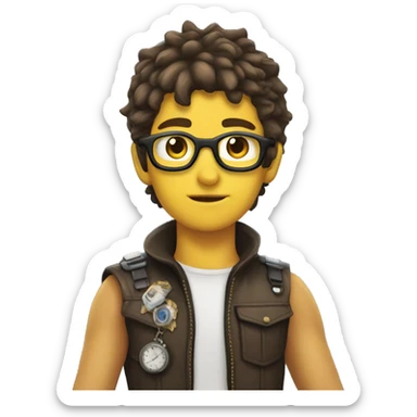 cosplay boy with wristwatch sticker