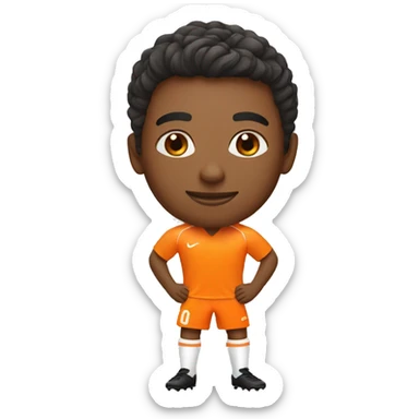 Soccer player in tangerine and orange kit sticker