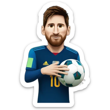 Lionel Messi levantando la world cup sticker