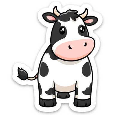 a happy dairy cow sticker
