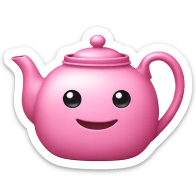 Pink tea pot with a bow sticker