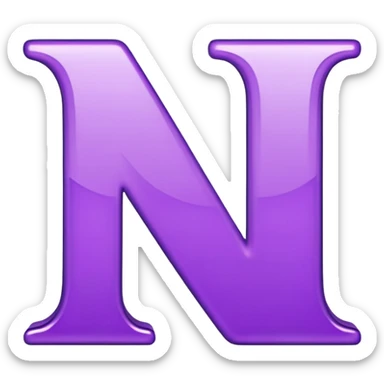 letter n purple sticker