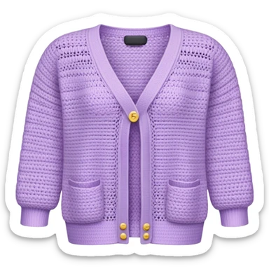 pastel purple crocheted cardigan sticker