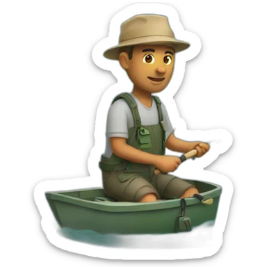 man fishing sticker