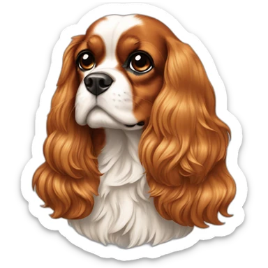 dog Cavalier King Charles Spaniel full height sticker