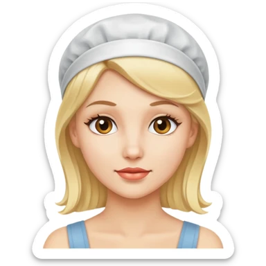 Beautiful blonde  women in hairnet sticker