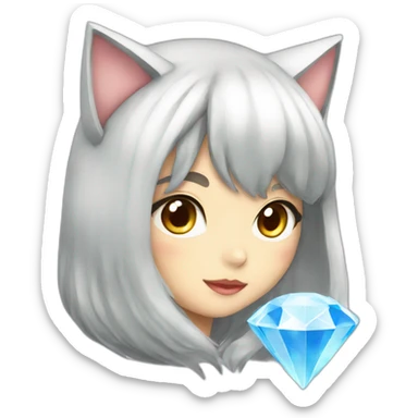 diamond neko girl sticker