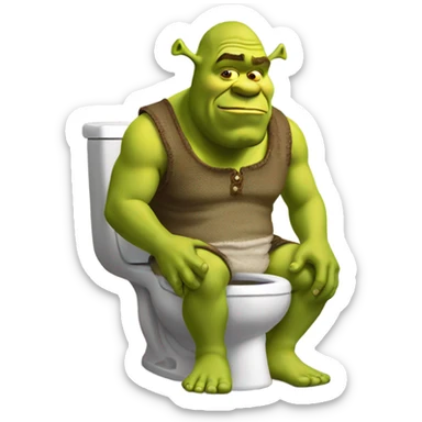 Shrek on the toilet sticker