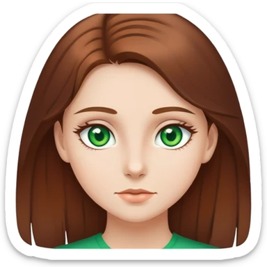 chica con ojos verdes y pelo castaño blanquita sticker