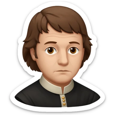 Johann Gottlieb Fichte philosopher three-quarter view brown hair, sliglty elegant sticker