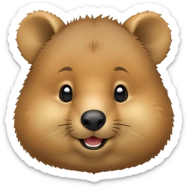 cinematic-cute-smiling-quokka-portrait-emoji,-head-tilted-playfully-and-inquisitively,-featuring-a-fluffy,-round-face-with-a-naturally-cheerful-grin-and-bright,-sparkling-eyes-full-of-playful-curiosity,-simplified-yet-irresistibly-adorable- sticker
