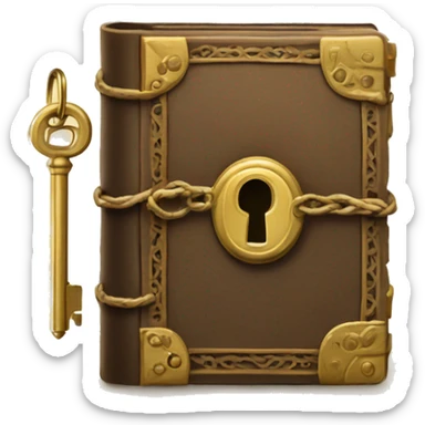 vintage diary with lock and key sticker