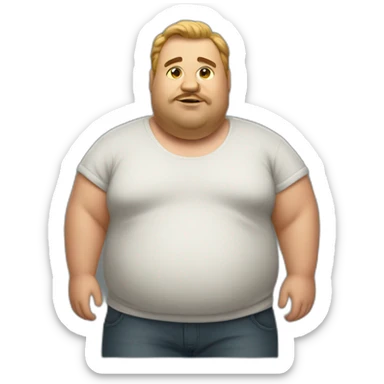 Moderately fat man full body sticker