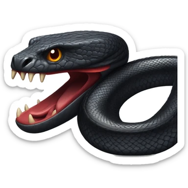 Angry Black snake with red belly detailed sticker