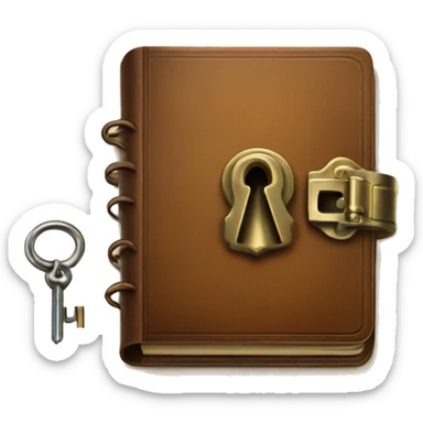 vintage diary with lock and key sticker