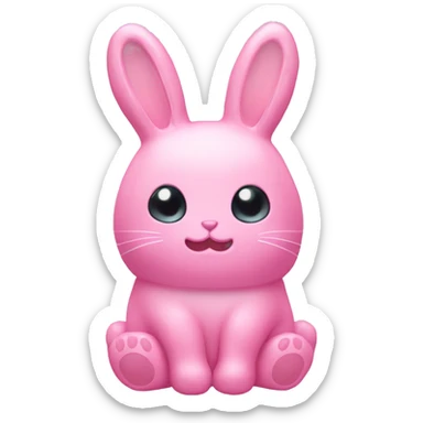 Jelly cat bunny stuffed animal pink sticker