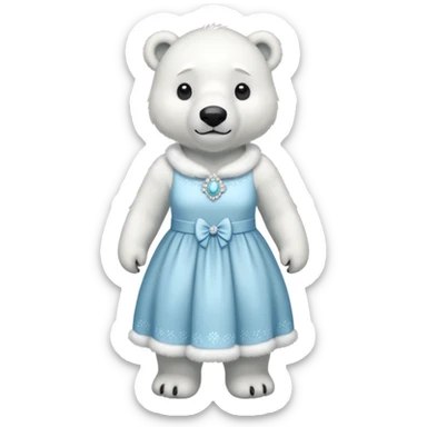 Polar bear with a dress  sticker