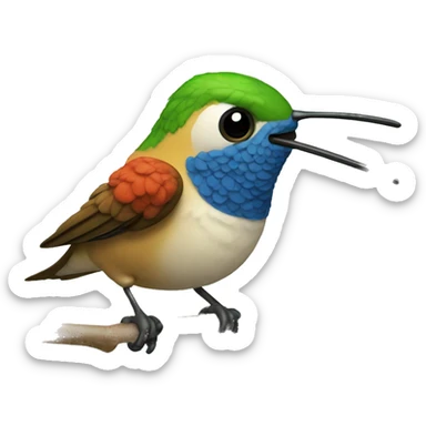 emoji de un colibrí bostezando  sticker