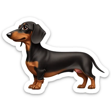 full body cream dachshund with brown eyes sticker