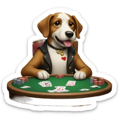 Dogs playing poker sticker